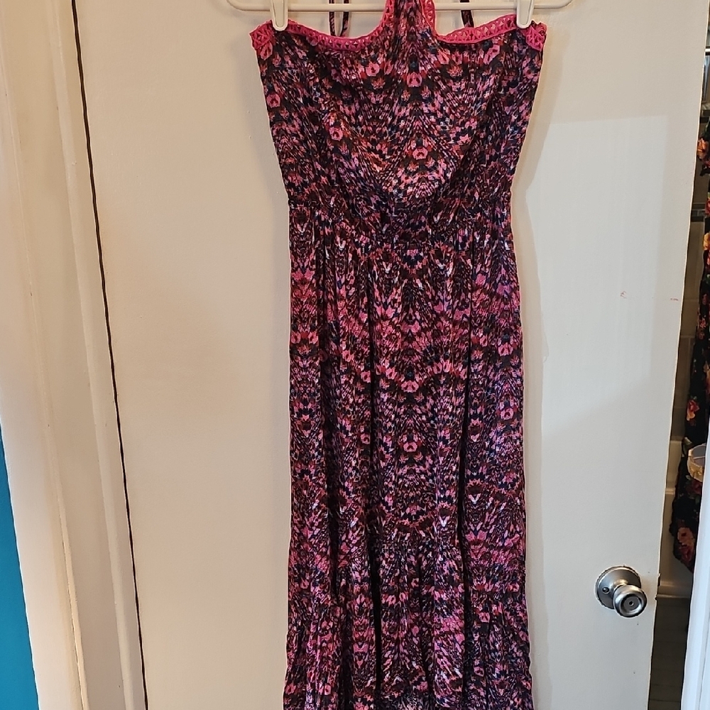 Pink Halter High Low Dress